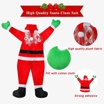 Jolly Giant: Oversized Hanging Santa Claus for Festive Delight