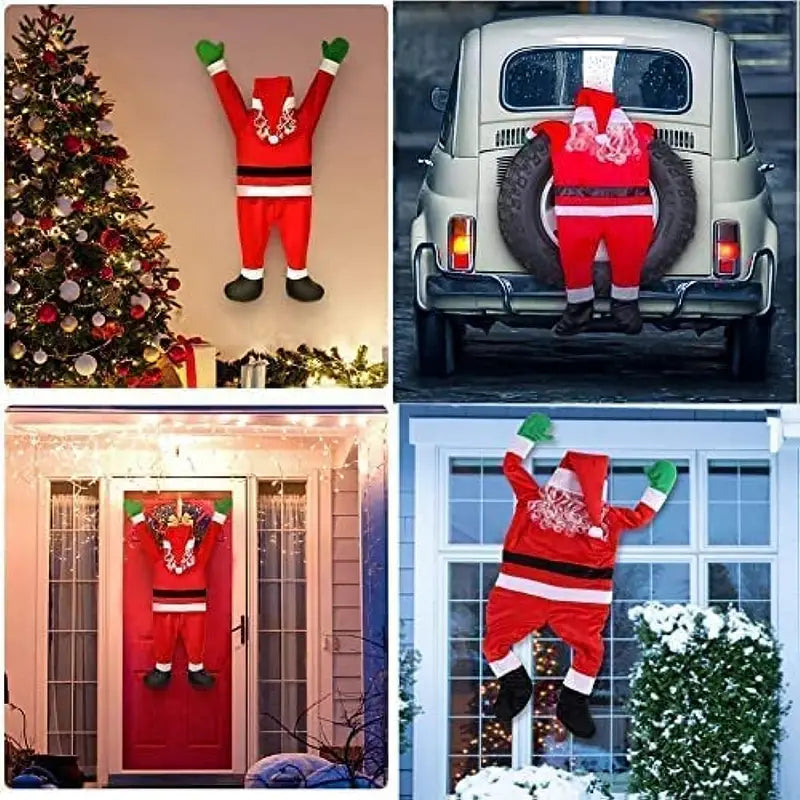 Jolly Giant: Oversized Hanging Santa Claus for Festive Delight