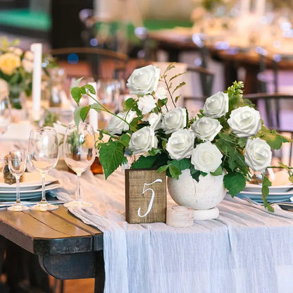 50-Piece Realistic Foam Rose Wedding Set - White Artificial Flowers