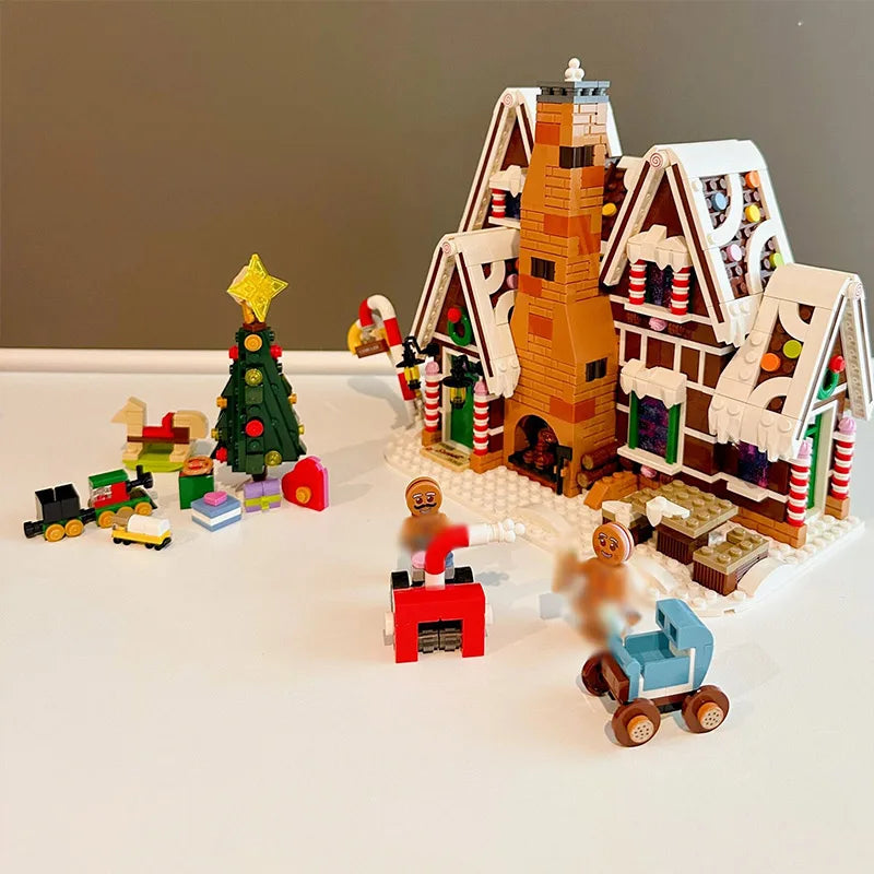 Santa Claus Gingerbread House Building Blocks