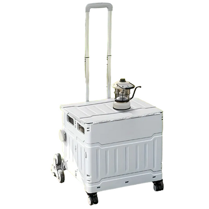 50L Folding Shopping Cart for Picnics, Camping, and Market Stalls - Gray