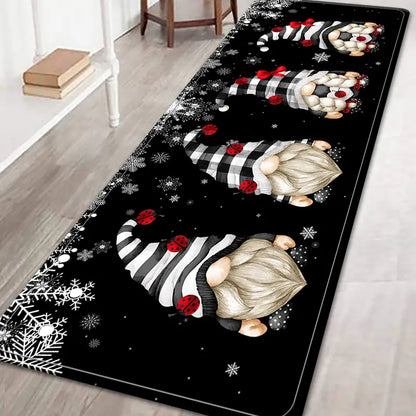 Adorable Christmas Faceless Gnome Kitchen Rug