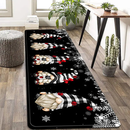 Adorable Christmas Faceless Gnome Kitchen Rug