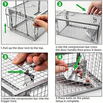Humane Rat Trap - Metal Chipmunk and Rodent Trap (1pc)