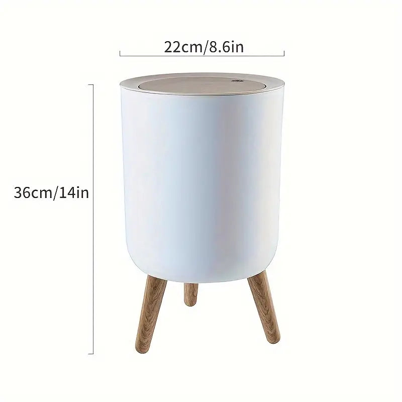 Primo Supply Nordic Trash Can with Legs - Free-Standing Push Top Waste Basket (1pc, White)