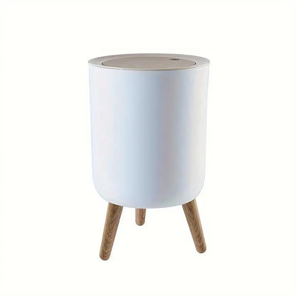 Primo Supply Nordic Trash Can with Legs - Free-Standing Push Top Waste Basket (1pc, White)