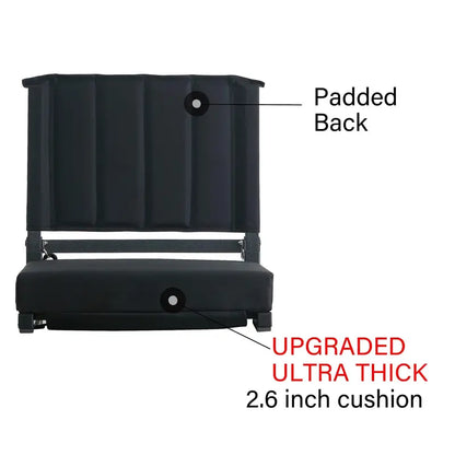 Portable Outdoor Stand Sports Seat with Back Support and Wide Cushion