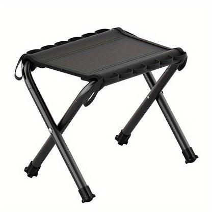 Folding Stool Frame Black Mesh Seat