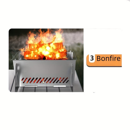 Ultra-Lightweight Outdoor Flat Fire Stove Stainless Steel Grill