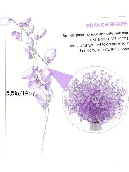 50-Piece Purple Crystal Droplet Bouquet | Home & Party Decoration Set