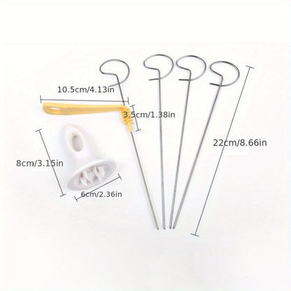 6pcs Camping Potato Barbecue Skewers Slicer Tool
