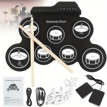 Foldable USB Electronic Drum Set with Pads