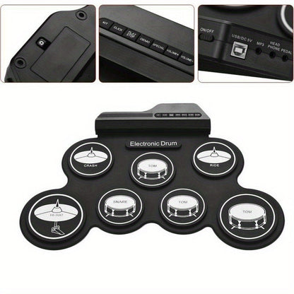 Foldable USB Electronic Drum Set with Pads
