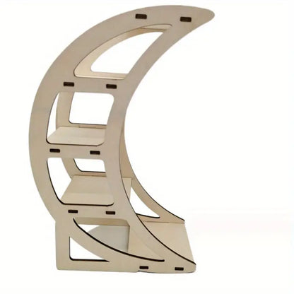 Mystic Moon Crescent Wooden Ornament Shelf