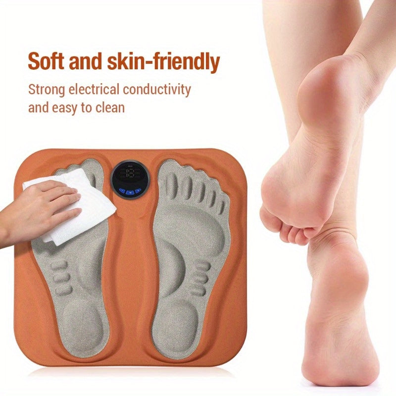 Rechargeable 3D Foot Massager Pad – Foldable Acupressure Mat  – Orange