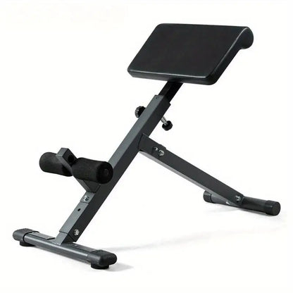 1pc Adjustable Roman Chair - Black, Waist and Abdomen Fitness Stool