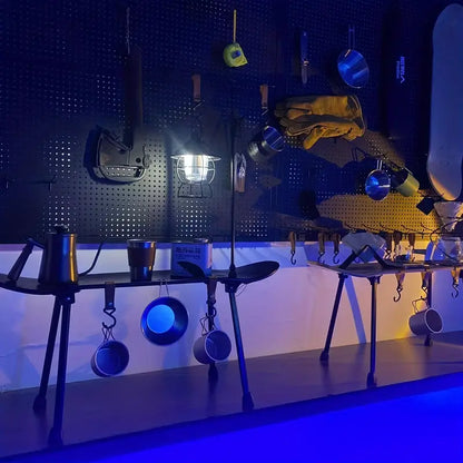 Black Skateboard Shape Courtyard Camping Table - Foldable & Lightweight