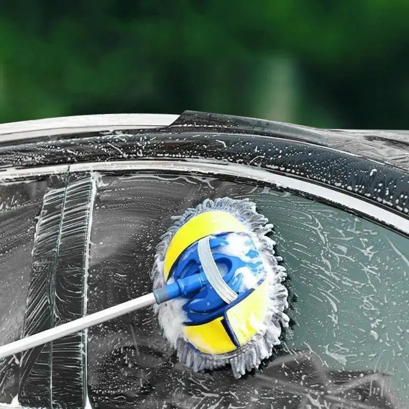 Telescopic Microfiber Car Wash Brush Mop with Chenille Bristles
