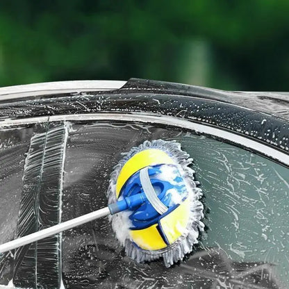 Telescopic Microfiber Car Wash Brush Mop with Chenille Bristles