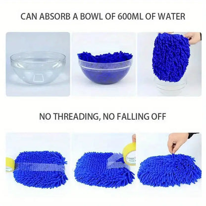 Telescopic Microfiber Car Wash Brush Mop with Chenille Bristles