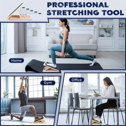 Adjustable Fitness Wooden Slant Board for Calf Stretching & Squats(Brown)
