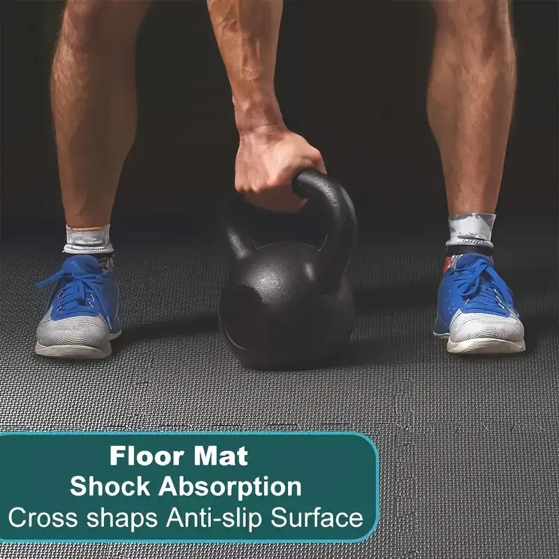 Durable Comfort 12-Piece Premium Soft Yoga Mat Set - Non-Slip, Black