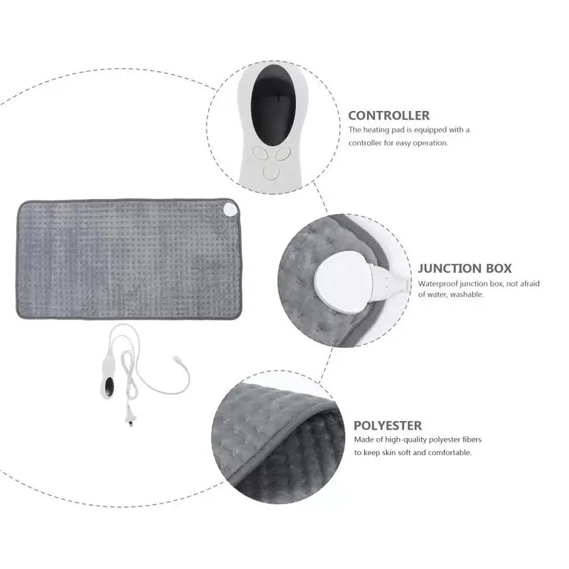 Electric Heat Pad Adjustable Heating Mat Warmer for Back Pain Relief