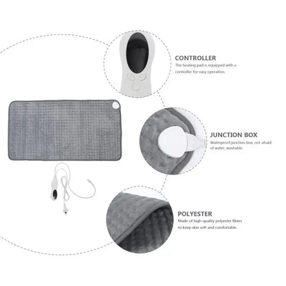 Electric Heat Pad Adjustable Heating Mat Warmer for Back Pain Relief