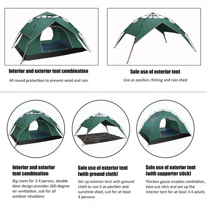 Waterproof Oval Pop-Up Camping Tent - Outdoor Survival