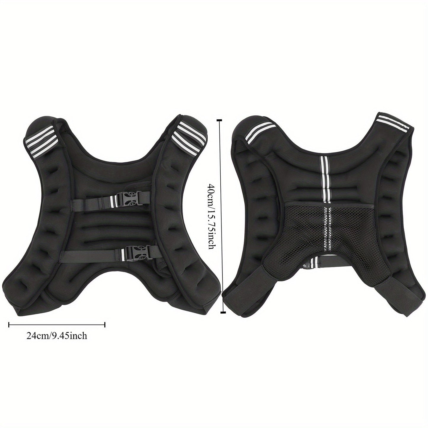 Weighted Vest for Strength Training with Adjustable Buckles, 10.3KG(Black)