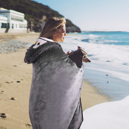 Penguin Hooded Wearable Blanket with Gloves