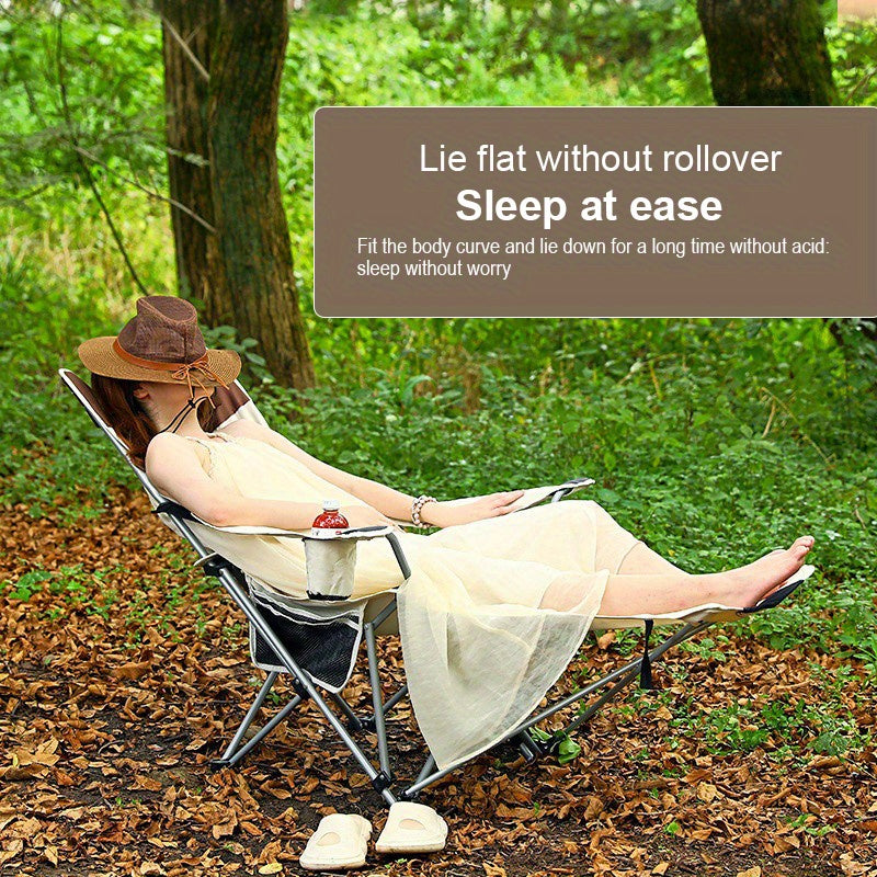 Iron Beach Chair Folding Outdoor Recliner