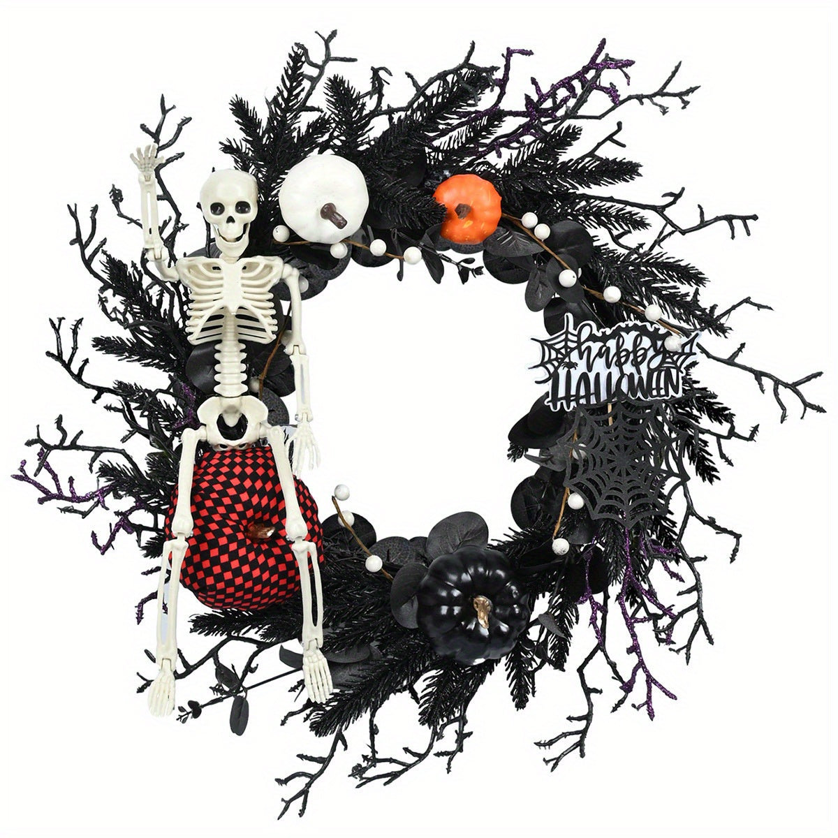 Halloween Skeleton Garland Wreath Wall Hanging
