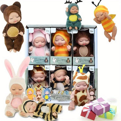 6-Piece Mini Children’s Dolls Set with Animal Costumes