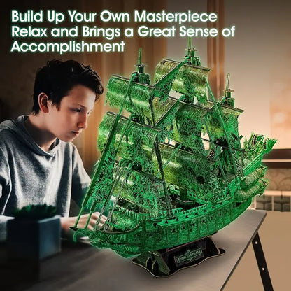 Glow-In-The-Dark 3D Jigsaw - Flying Dutchman Pirate Vessel