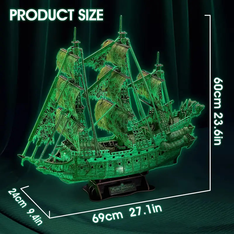 Glow-In-The-Dark 3D Jigsaw - Flying Dutchman Pirate Vessel