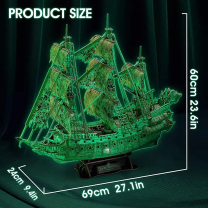Glow-In-The-Dark 3D Jigsaw - Flying Dutchman Pirate Vessel