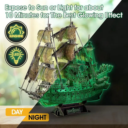 Glow-In-The-Dark 3D Jigsaw - Flying Dutchman Pirate Vessel