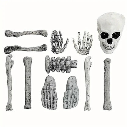 2 Sets Skeleton Body Part Props – 12-Piece Plastic Scatter Bones
