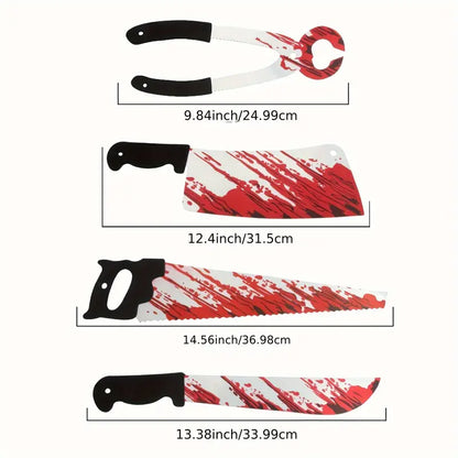 8 Blood Knife Pull Flags W/ Hanging Ornaments - 2 Sets