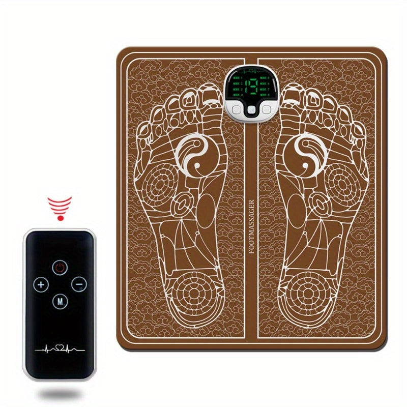 Rechargeable EMS Foot Massager with Intelligent Chip & Remote Control(Brown)