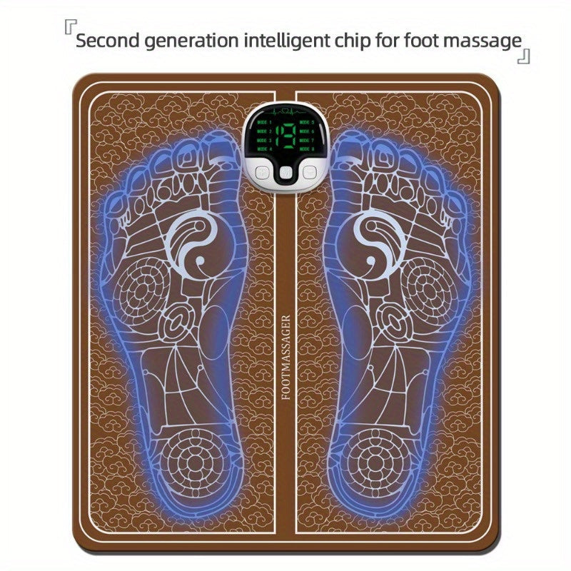 Rechargeable EMS Foot Massager with Intelligent Chip & Remote Control(Brown)