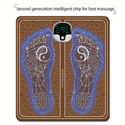 Rechargeable EMS Foot Massager with Intelligent Chip & Remote Control(Brown)