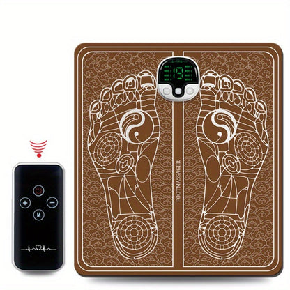 Rechargeable EMS Foot Massager with Intelligent Chip & Remote Control(Brown)