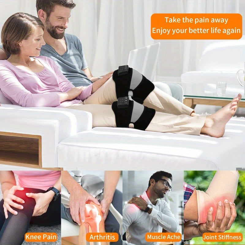 Electric Heating Knee Pad – Cordless Joint Hot Compress Massager(Black)