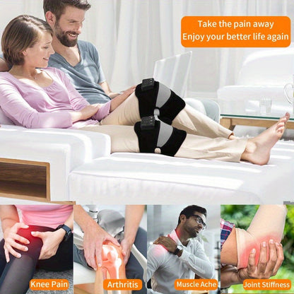 Electric Heating Knee Pad – Cordless Joint Hot Compress Massager(Black)