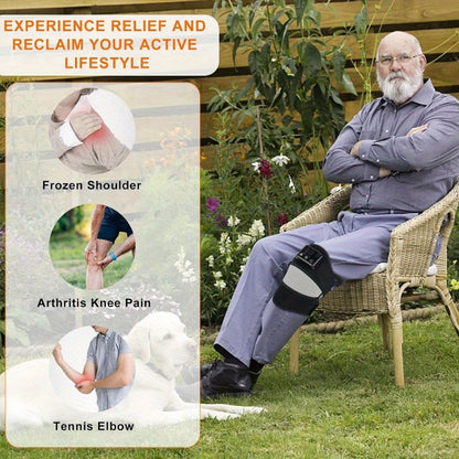 Electric Heating Knee Pad – Cordless Joint Hot Compress Massager(Black)