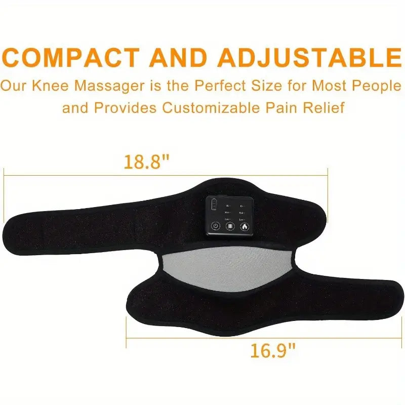 Electric Heating Knee Pad – Cordless Joint Hot Compress Massager(Black)