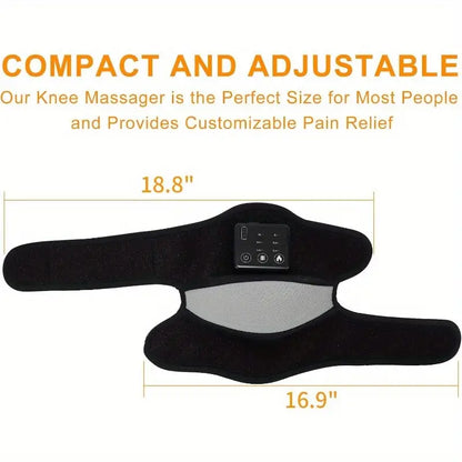 Electric Heating Knee Pad – Cordless Joint Hot Compress Massager(Black)