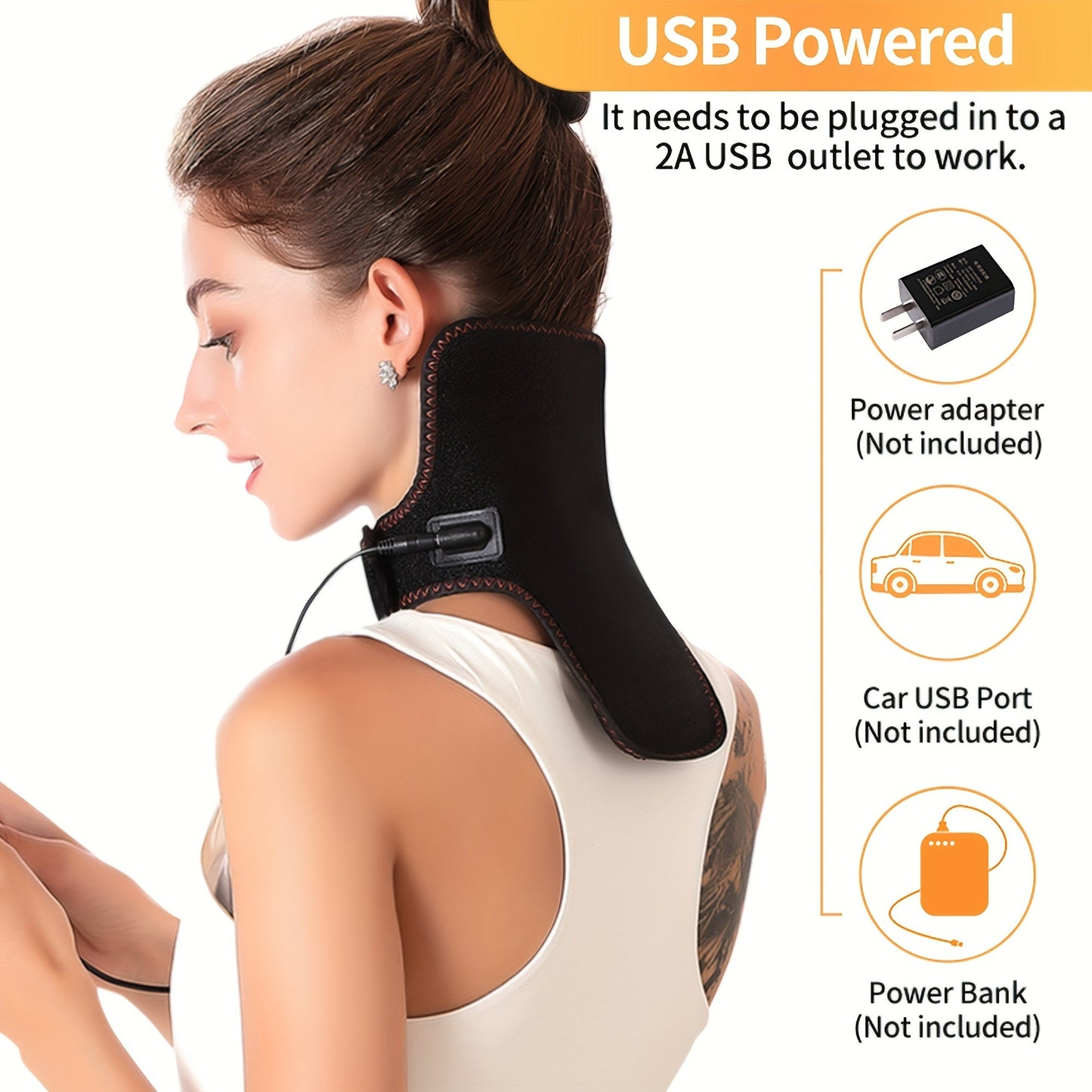 USB Heated Neck Wrap with Massage(Black)